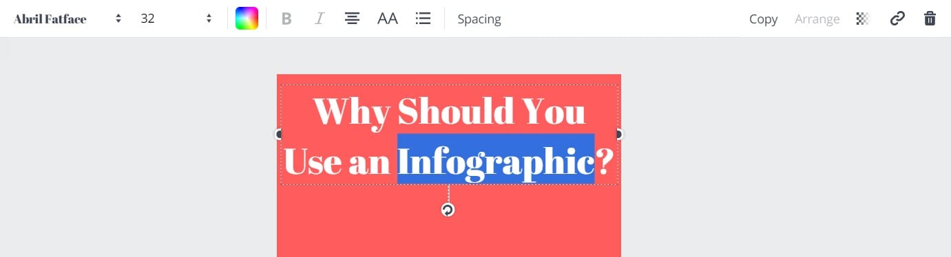 How to make infographics with Canva - Edit text