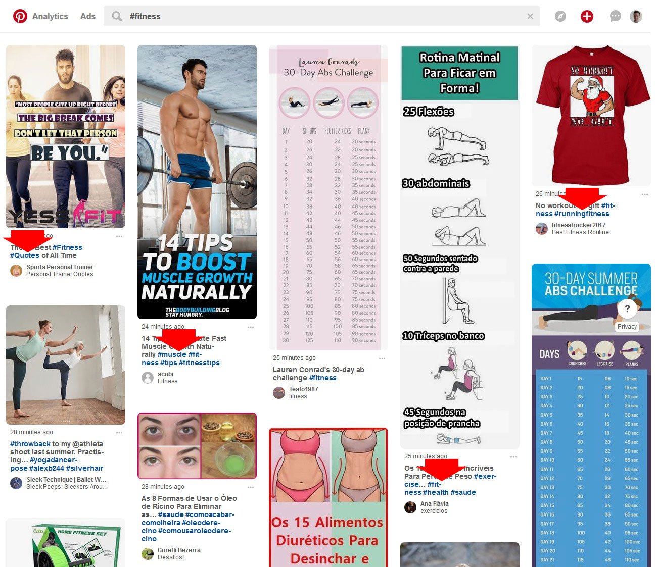 find related hashtags on pinterest