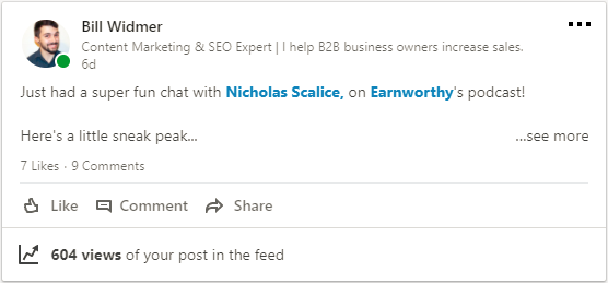 LinkedIn status 2