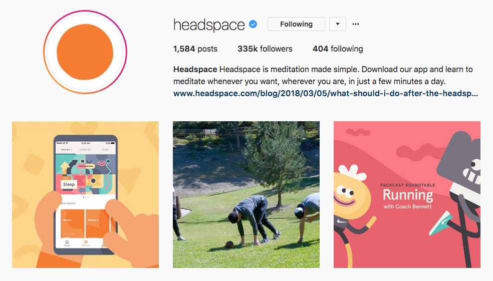 Instagram Marketing Strategy - Headspace Instagram