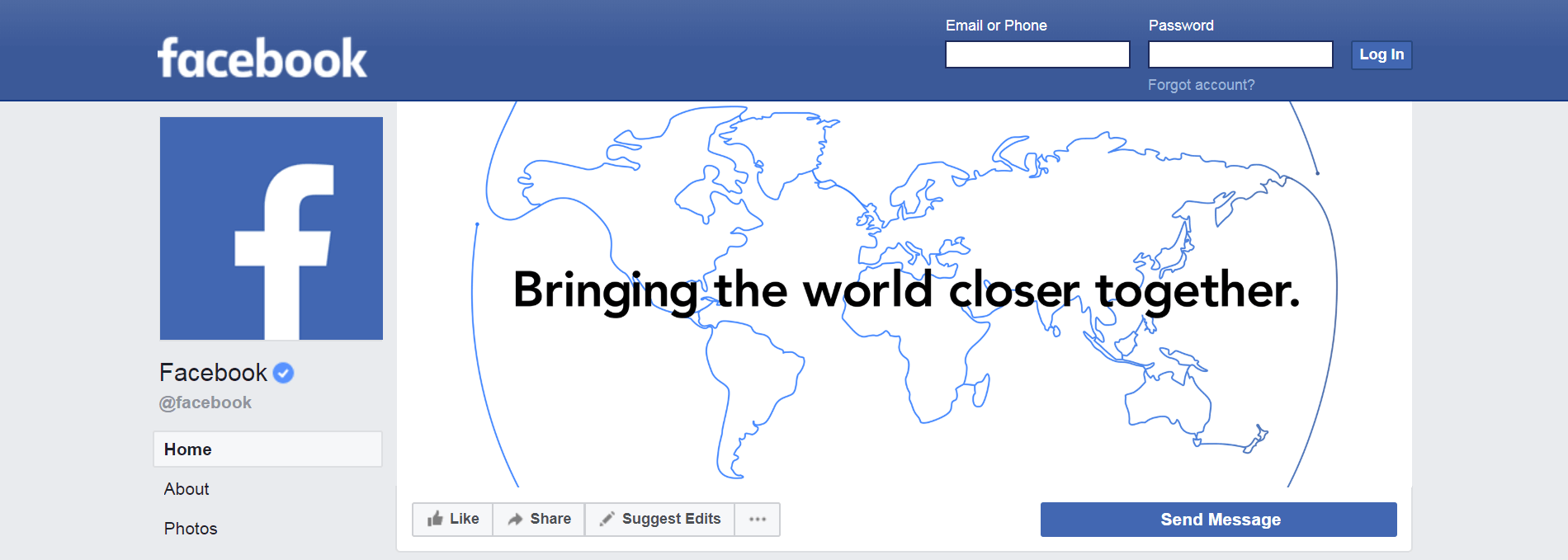 The Facebook website.