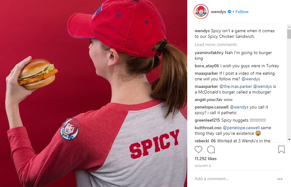 wendys social media