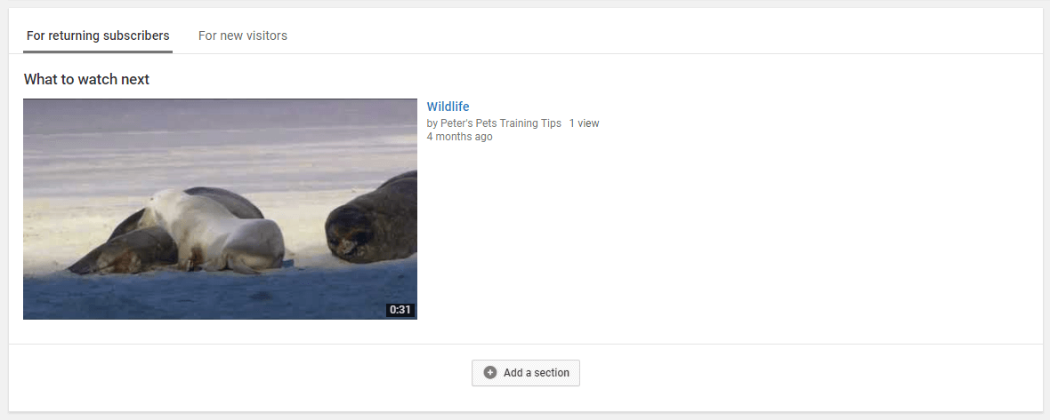 Adding a section to your YouTube channel.