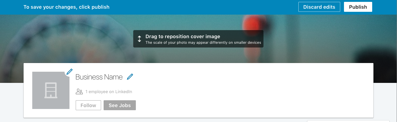 Adding a background to your LinkedIn company page.